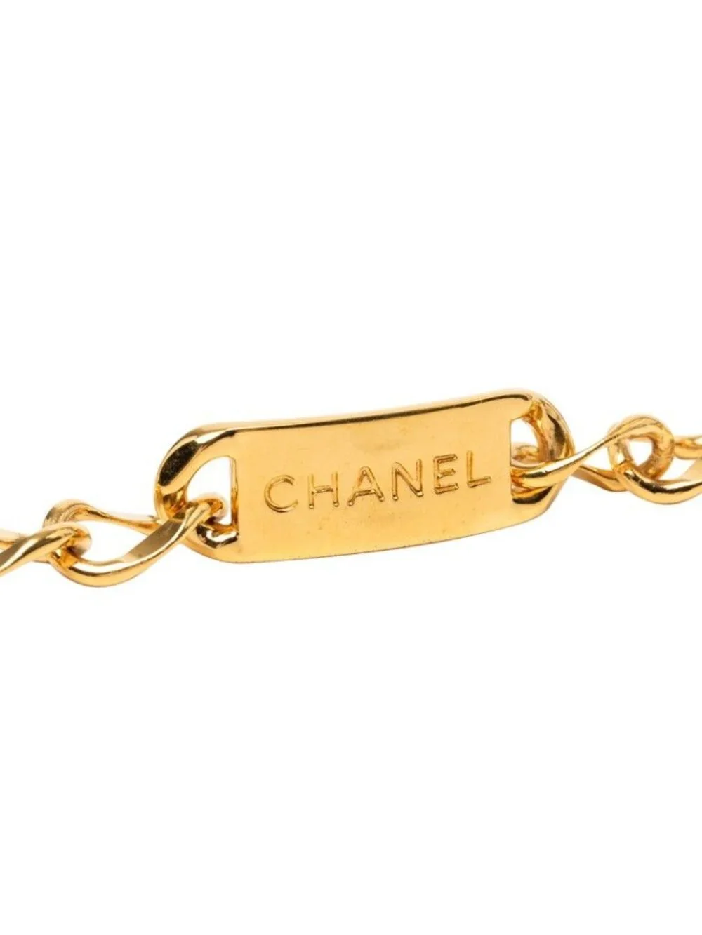 Chanel Logo Plate CC 31 Rue Cambon Chain Belt Gold Plated
